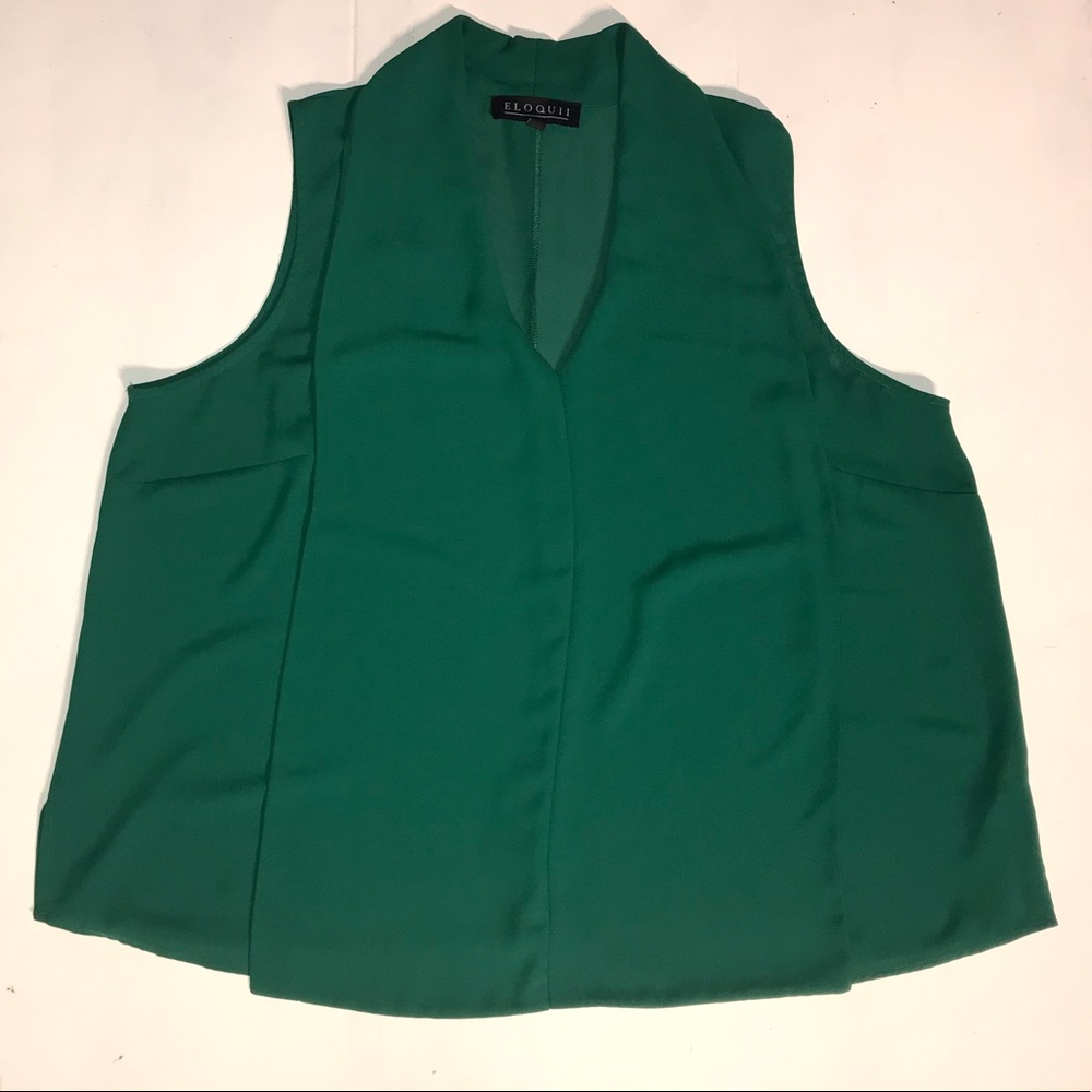 Eloquii green v-neck blouse